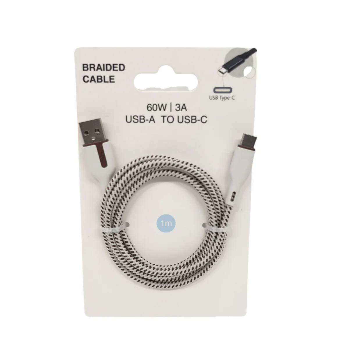 كابل USB-C مضفر 60 واط - 1 متر - Image 2