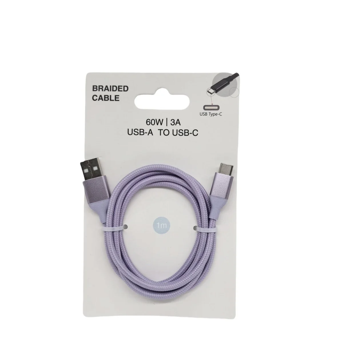 كابل USB-C منسوج - 60 واط، 1 متر - Image 2