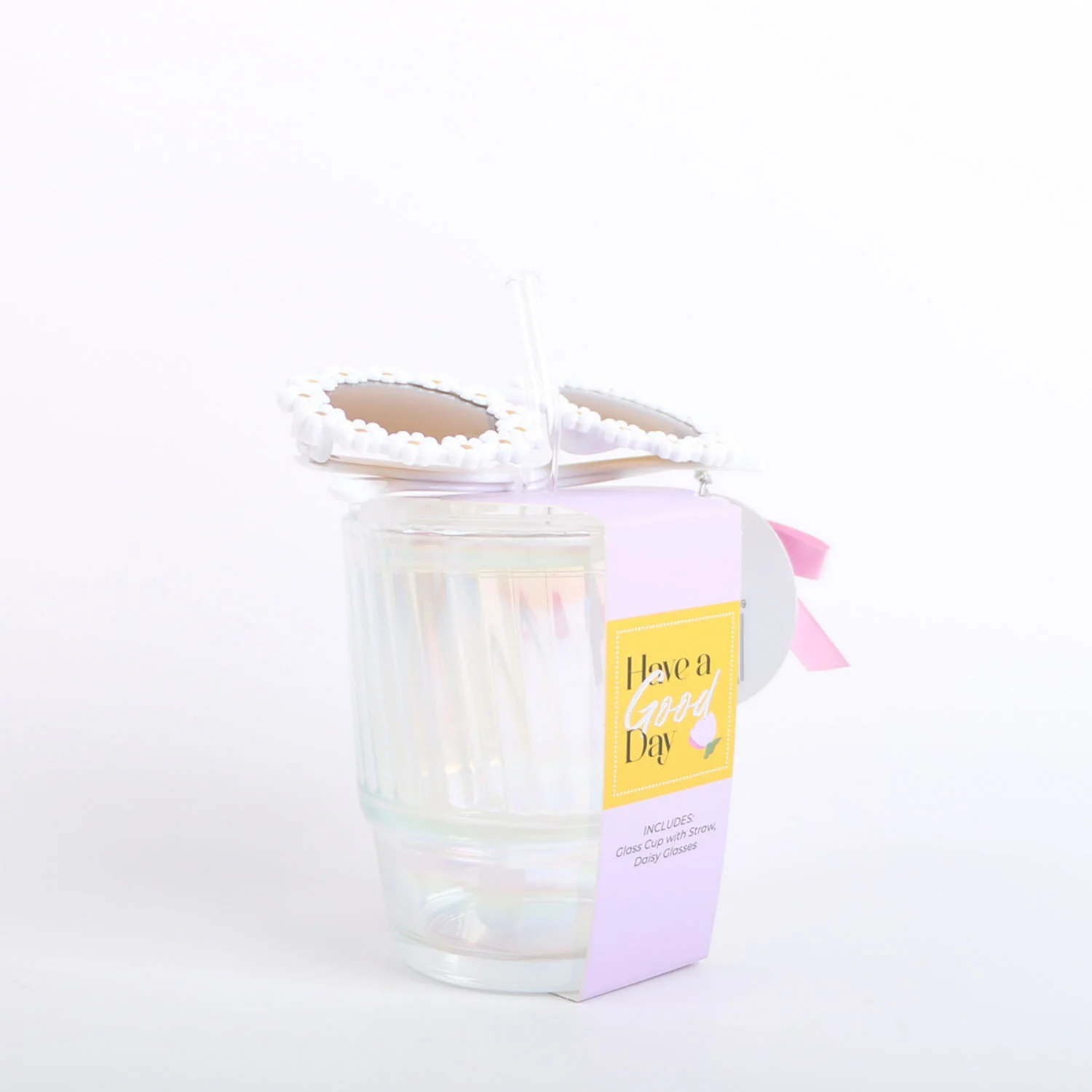 طقم كوب زجاجي مع شفاطة ونظارات دايزي - Image 3