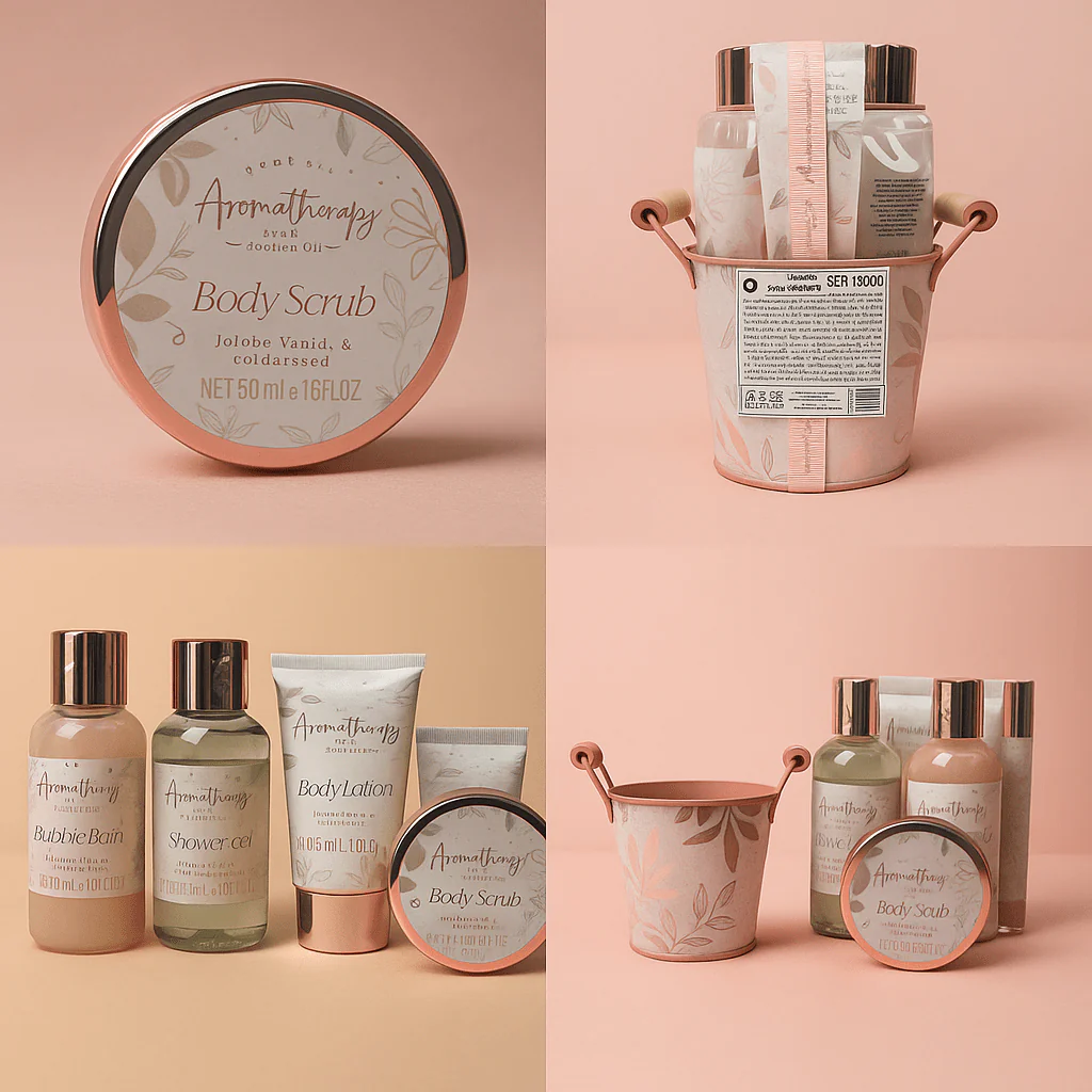 مجموعة Aromatherapy للاستحمام - جوجوبا، فانيليا، خشب الصندل